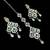 Pista agate stone necklace set with earrings & maang tikka, rhodium plated