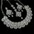 White agate stone necklace set with earrings & maang tikka, rhodium plated