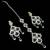 Blue agate stone necklace set with earrings & maang tikka, rhodium plated
