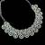 Pink & pista agate stone necklace set with earrings & maang tikka, rhodium plated