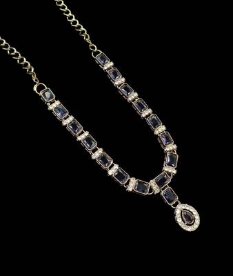 Purple color necklace set with earrings and maang tikka     agate stone, antique gold plating 4