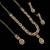Champagne color necklace set with earrings and maang tikka – agate stone, antique gold plating