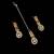 Champagne color necklace set with earrings and maang tikka – agate stone, antique gold plating