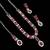 Maroon color necklace set with earrings & maang tikka | agate stone | rhodium plated