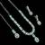 Pista color necklace set with earrings & maang tikka | agate stone | rhodium plated