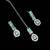 Pista color necklace set with earrings & maang tikka | agate stone | rhodium plated