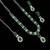 Green color necklace set with earrings & maang tikka | agate stone | rhodium plated