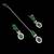 Green color necklace set with earrings & maang tikka | agate stone | rhodium plated