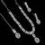 White color necklace set with earrings & maang tikka | agate stone | rhodium plated