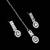 White color necklace set with earrings & maang tikka | agate stone | rhodium plated