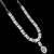 White color necklace set with earrings & maang tikka | agate stone | rhodium plated