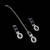 Blue color necklace set with earrings & maang tikka | agate stone | rhodium plated