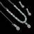 Pink & pista color necklace set with earrings & maang tikka | agate stone | rhodium plated