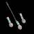 Pink & pista color necklace set with earrings & maang tikka | agate stone | rhodium plated
