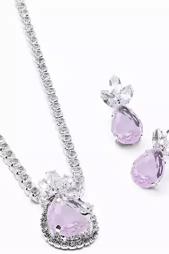 Western party wear silver plated chain pendant set