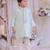 Blue hand embroidered silk kurta set