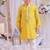 Yellow embroidered silk kurta set