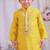 Yellow embroidered silk kurta set