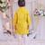 Yellow embroidered silk kurta set