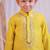 Yellow embroidered silk kurta set
