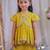 Mustard yellow embroidered silk sharara set