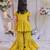 Mustard yellow embroidered silk sharara set