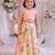 Peach floral printed silk lehenga choli