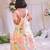Peach floral printed silk lehenga choli