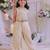 Beige embroidered shimmer silk palazzo set