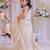 Beige embroidered shimmer silk palazzo set