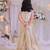 Beige embroidered shimmer silk palazzo set