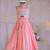 Peach bow embroidered silk lehenga choli