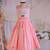 Peach bow embroidered silk lehenga choli