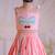 Peach bow embroidered silk lehenga choli