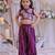 Purple embroidered silk palazzo set