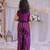 Purple embroidered silk palazzo set