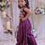 Purple embroidered silk palazzo set