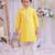 Yellow lotus embroidered silk kurta set