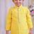 Yellow lotus embroidered silk kurta set