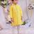 Yellow lotus embroidered silk kurta set