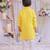 Yellow lotus embroidered silk kurta set