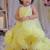 Yellow pompom net gown