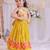 Mustard yellow embroidered silk lehenga choli