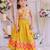 Mustard yellow embroidered silk lehenga choli