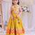 Mustard yellow embroidered silk lehenga choli