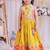 Mustard yellow embroidered silk lehenga choli