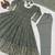 Elegant sage green anarkali suit set with zari embroidery & dupatta