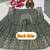 Elegant sage green anarkali suit set with zari embroidery & dupatta