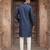 Mens silk blend green solid embroidered calf length straight kurta