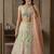 PISTA GREEN NET PARTY WEAR EMBROIDERY LEHENGA CHOLI